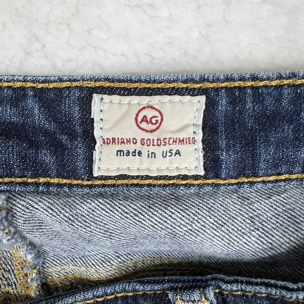 Adriano Goldschmied Jeans Womens 27R Blue Wash Stevie Slim Straight Fray Hem USA